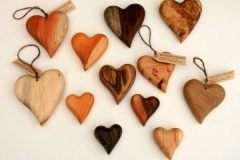 Wooden Hearts, Leaf Candles and Bud Vases